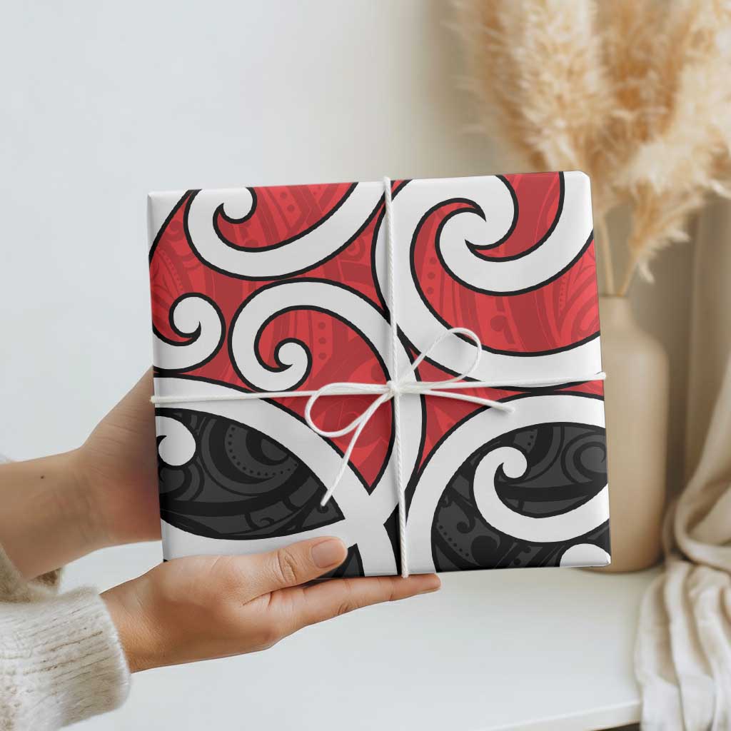 New Zealand Wrapping Paper Maori Koru Tino Rangatiratanga Color - Aussie Hoodie