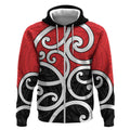 New Zealand Zip Hoodie Maori Koru Tino Rangatiratanga Color - Aussie Hoodie
