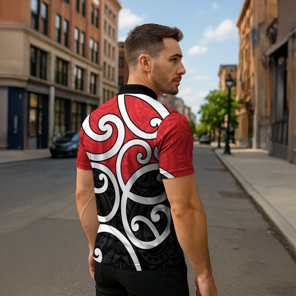 New Zealand Zipper Polo Shirt Maori Koru Tino Rangatiratanga Color - Aussie Hoodie