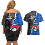 personalised-panthers-and-knights-rugby-couples-matching-off-shoulder-short-dress-and-hawaiian-shirt-2023-sporty-style