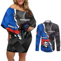 personalised-panthers-and-knights-rugby-couples-matching-off-shoulder-short-dress-and-long-sleeve-button-shirts-2023-sporty-style