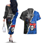 personalised-panthers-and-knights-rugby-couples-matching-off-the-shoulder-long-sleeve-dress-and-hawaiian-shirt-2023-sporty-style