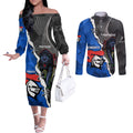 personalised-panthers-and-knights-rugby-couples-matching-off-the-shoulder-long-sleeve-dress-and-long-sleeve-button-shirts-2023-sporty-style