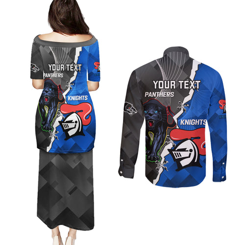 personalised-panthers-and-knights-rugby-couples-matching-puletasi-dress-and-long-sleeve-button-shirts-2023-sporty-style