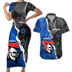 personalised-panthers-and-knights-rugby-couples-matching-short-sleeve-bodycon-dress-and-hawaiian-shirt-2023-sporty-style