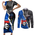 personalised-panthers-and-knights-rugby-couples-matching-short-sleeve-bodycon-dress-and-long-sleeve-button-shirts-2023-sporty-style