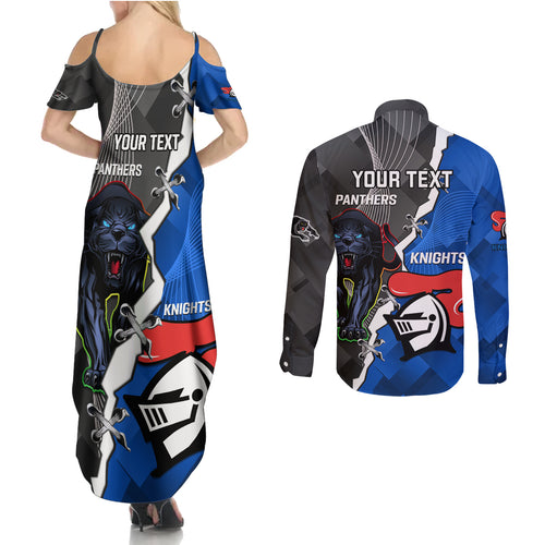 personalised-panthers-and-knights-rugby-couples-matching-summer-maxi-dress-and-long-sleeve-button-shirts-2023-sporty-style