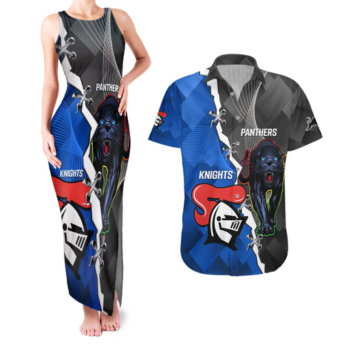 personalised-panthers-and-knights-rugby-couples-matching-tank-maxi-dress-and-hawaiian-shirt-2023-sporty-style