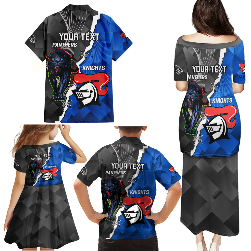 personalised-panthers-and-knights-rugby-family-matching-puletasi-dress-and-hawaiian-shirt-2023-sporty-style