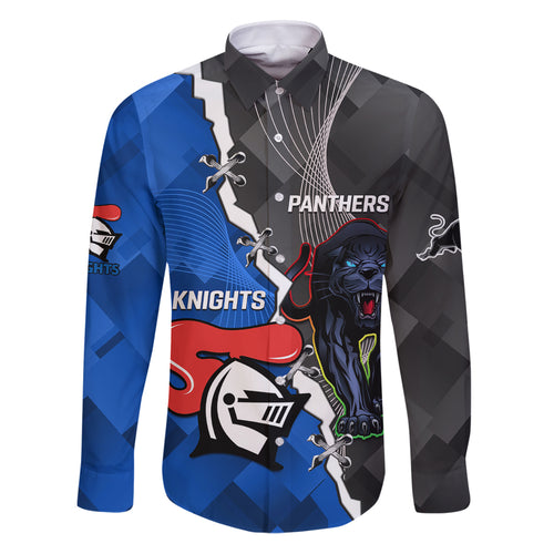 personalised-panthers-and-knights-rugby-family-matching-puletasi-dress-and-hawaiian-shirt-2023-sporty-style