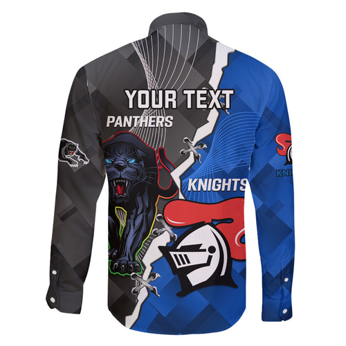personalised-panthers-and-knights-rugby-family-matching-short-sleeve-bodycon-dress-and-hawaiian-shirt-2023-sporty-style