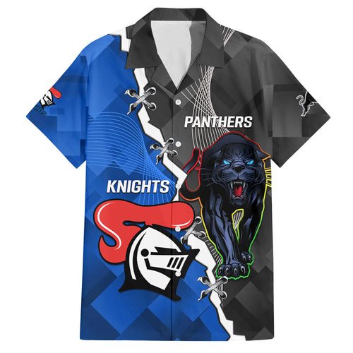 personalised-panthers-and-knights-rugby-family-matching-summer-maxi-dress-and-hawaiian-shirt-2023-sporty-style