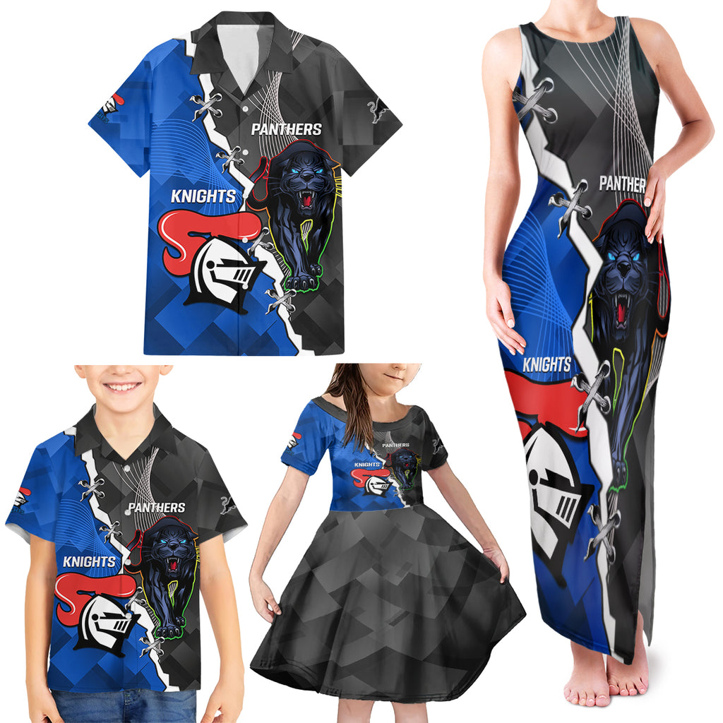 personalised-panthers-and-knights-rugby-family-matching-tank-maxi-dress-and-hawaiian-shirt-2023-sporty-style