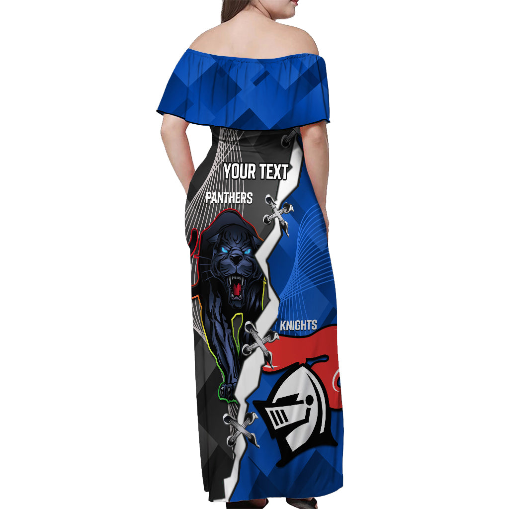 personalised-panthers-and-knights-rugby-off-shoulder-maxi-dress-2023-sporty-style