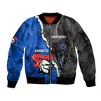 personalised-panthers-and-knights-rugby-sleeve-zip-bomber-jacket-2023-sporty-style