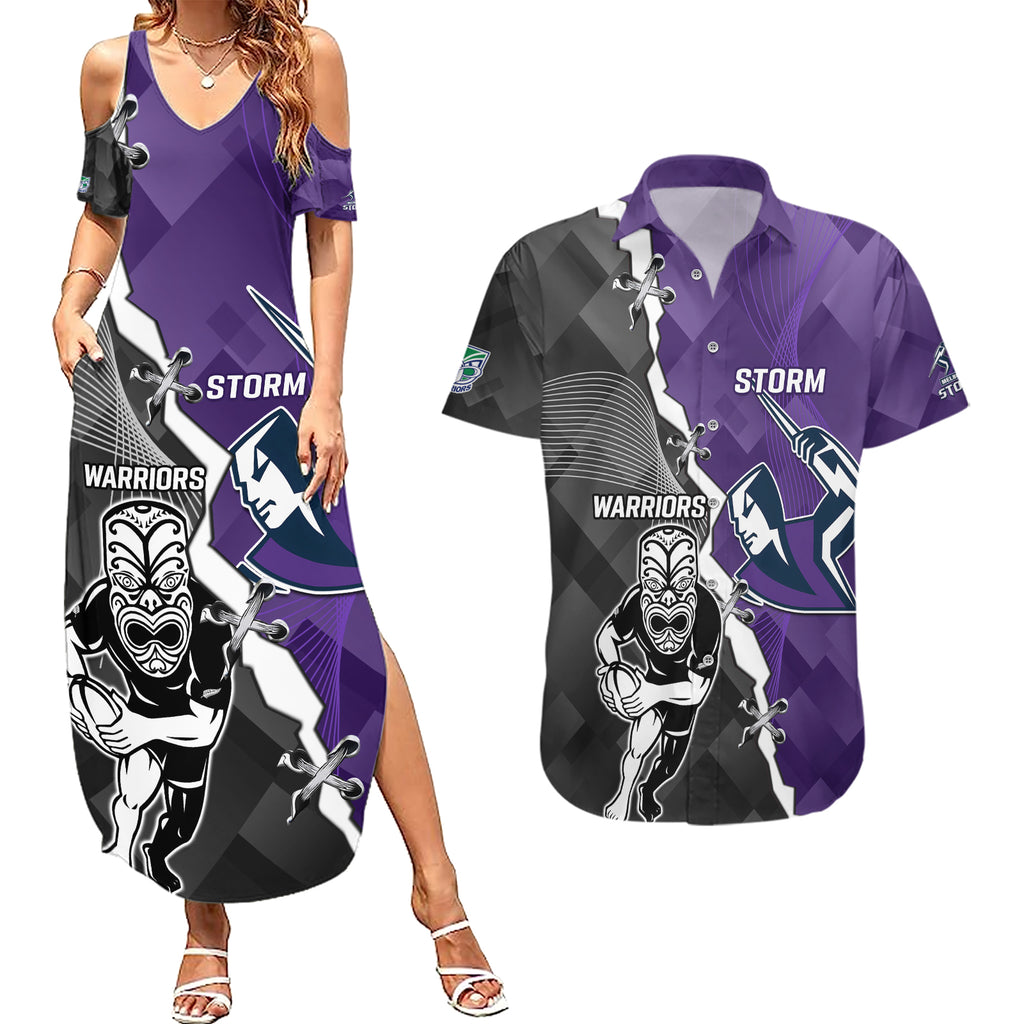 personalised-storm-and-warriors-rugby-couples-matching-summer-maxi-dress-and-hawaiian-shirt-2023-sporty-style