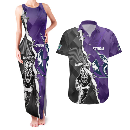 personalised-storm-and-warriors-rugby-couples-matching-tank-maxi-dress-and-hawaiian-shirt-2023-sporty-style
