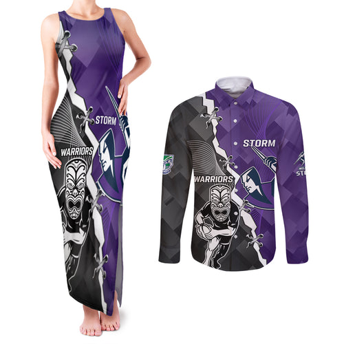 personalised-storm-and-warriors-rugby-couples-matching-tank-maxi-dress-and-long-sleeve-button-shirts-2023-sporty-style
