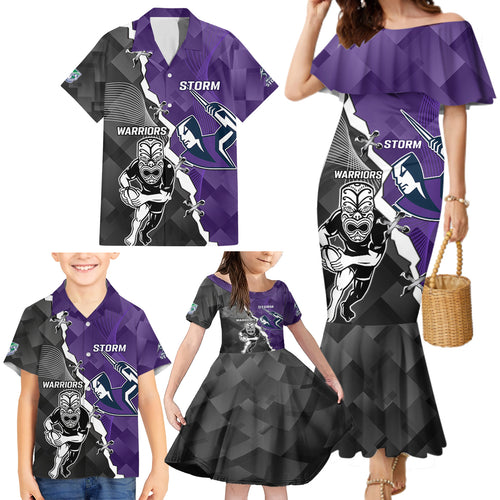 personalised-storm-and-warriors-rugby-family-matching-mermaid-dress-and-hawaiian-shirt-2023-sporty-style