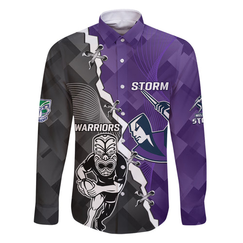 personalised-storm-and-warriors-rugby-family-matching-off-shoulder-maxi-dress-and-hawaiian-shirt-2023-sporty-style