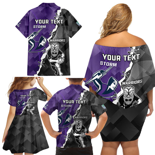 personalised-storm-and-warriors-rugby-family-matching-off-shoulder-short-dress-and-hawaiian-shirt-2023-sporty-style