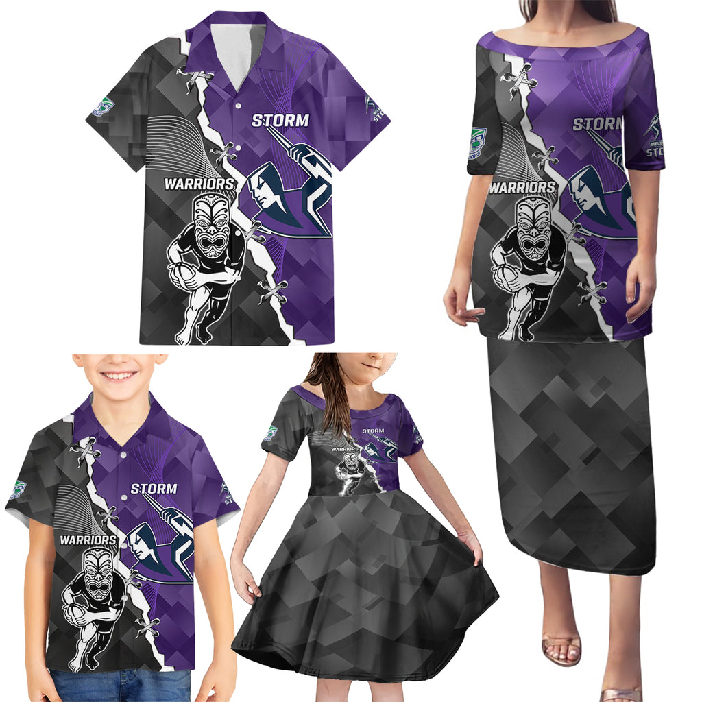 personalised-storm-and-warriors-rugby-family-matching-puletasi-dress-and-hawaiian-shirt-2023-sporty-style