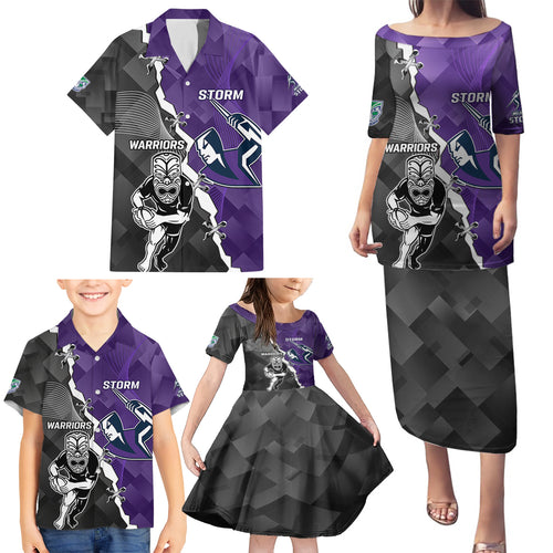 personalised-storm-and-warriors-rugby-family-matching-puletasi-dress-and-hawaiian-shirt-2023-sporty-style