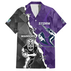 personalised-storm-and-warriors-rugby-family-matching-short-sleeve-bodycon-dress-and-hawaiian-shirt-2023-sporty-style