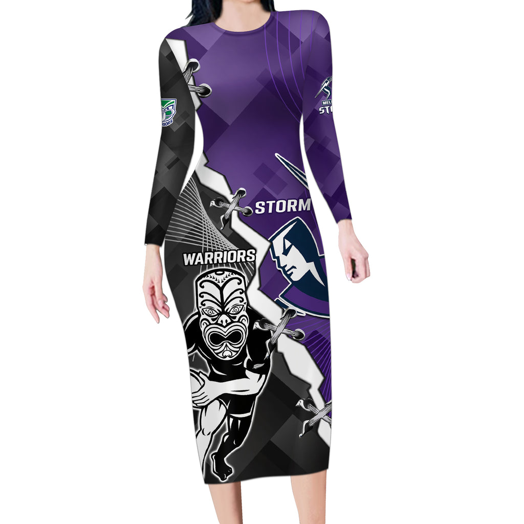 personalised-storm-and-warriors-rugby-long-sleeve-bodycon-dress-2023-sporty-style