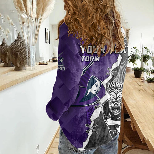 personalised-storm-and-warriors-rugby-women-casual-shirt-2023-sporty-style