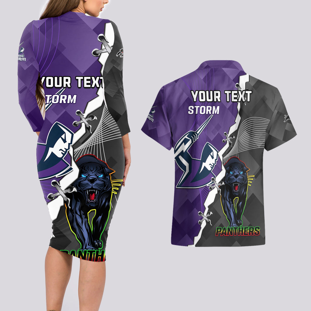 personalised-storm-and-panthers-rugby-couples-matching-long-sleeve-bodycon-dress-and-hawaiian-shirt-2023-sporty-style