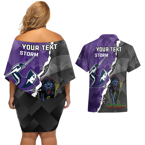 personalised-storm-and-panthers-rugby-couples-matching-off-shoulder-short-dress-and-hawaiian-shirt-2023-sporty-style