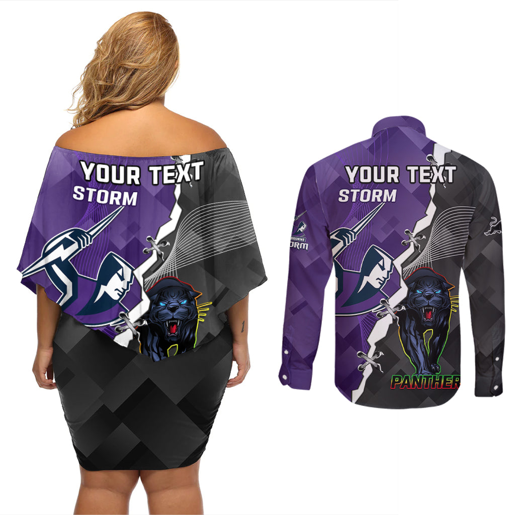 personalised-storm-and-panthers-rugby-couples-matching-off-shoulder-short-dress-and-long-sleeve-button-shirts-2023-sporty-style