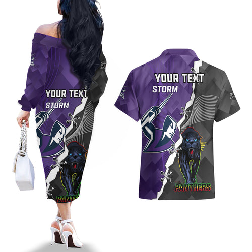 personalised-storm-and-panthers-rugby-couples-matching-off-the-shoulder-long-sleeve-dress-and-hawaiian-shirt-2023-sporty-style