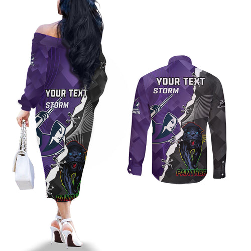 personalised-storm-and-panthers-rugby-couples-matching-off-the-shoulder-long-sleeve-dress-and-long-sleeve-button-shirts-2023-sporty-style