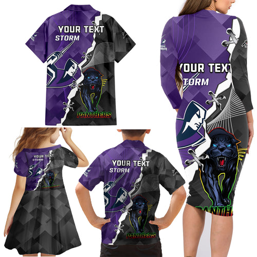 personalised-storm-and-panthers-rugby-family-matching-long-sleeve-bodycon-dress-and-hawaiian-shirt-2023-sporty-style