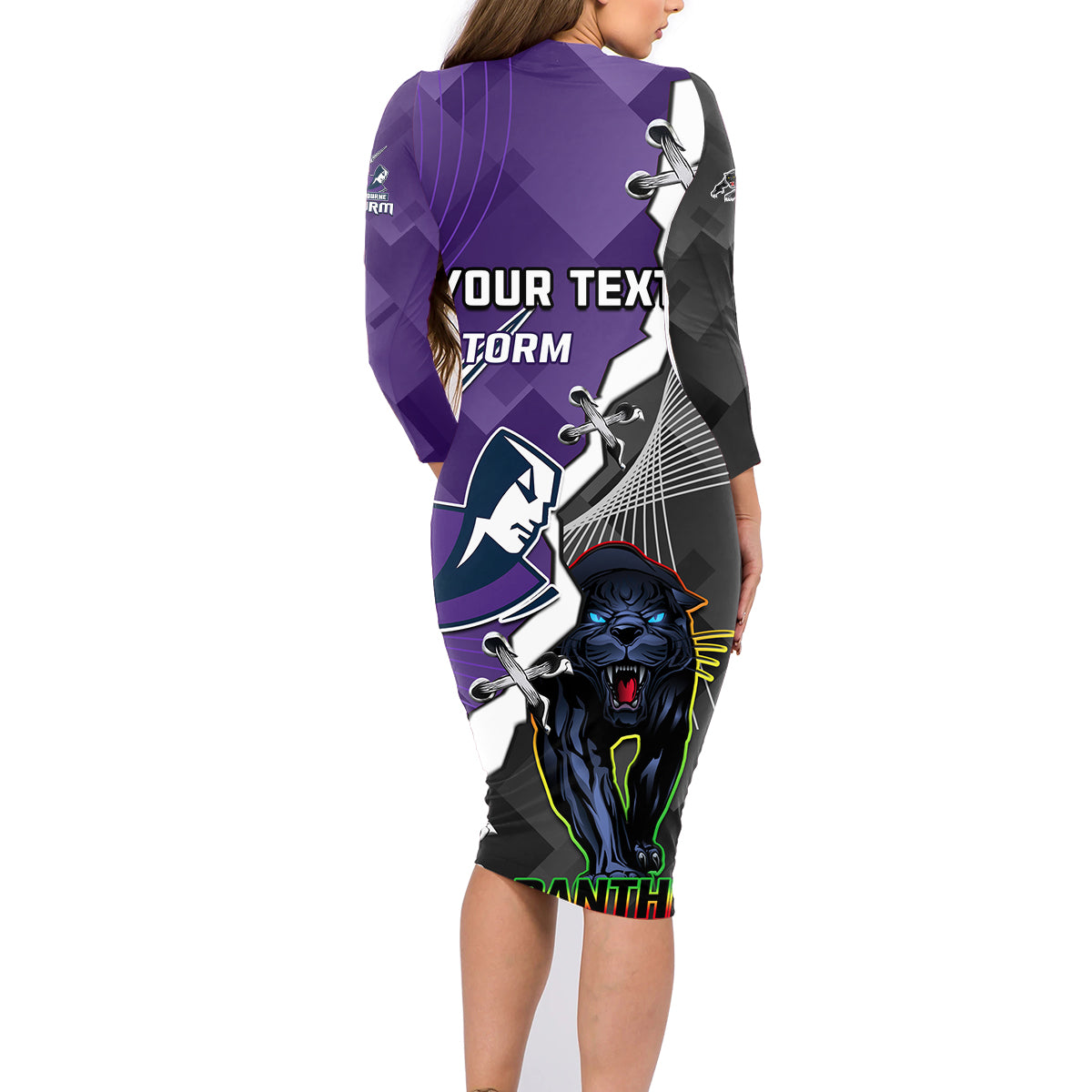 personalised-storm-and-panthers-rugby-family-matching-long-sleeve-bodycon-dress-and-hawaiian-shirt-2023-sporty-style