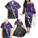 personalised-storm-and-panthers-rugby-family-matching-off-shoulder-long-sleeve-dress-and-hawaiian-shirt-2023-sporty-style