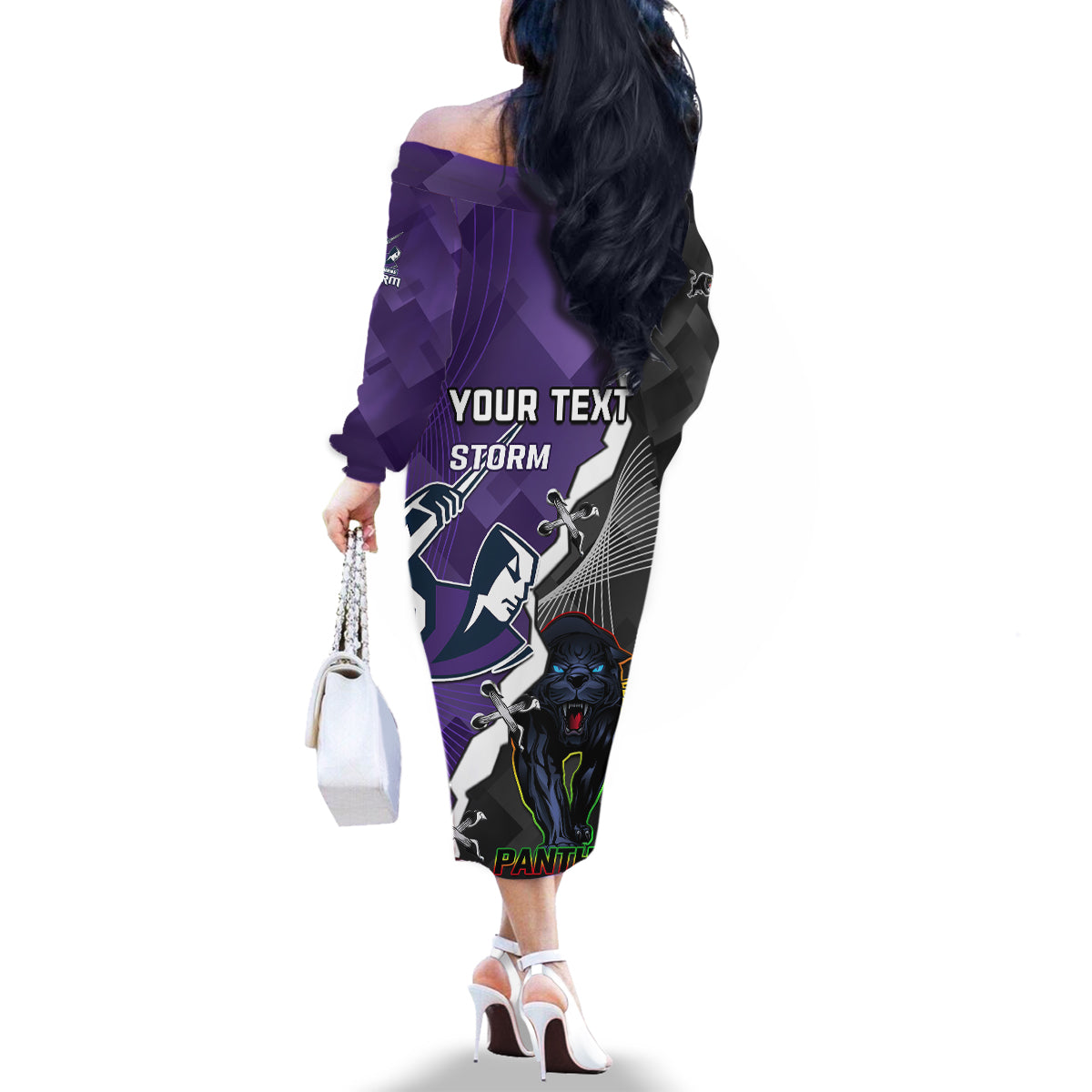 personalised-storm-and-panthers-rugby-family-matching-off-shoulder-long-sleeve-dress-and-hawaiian-shirt-2023-sporty-style