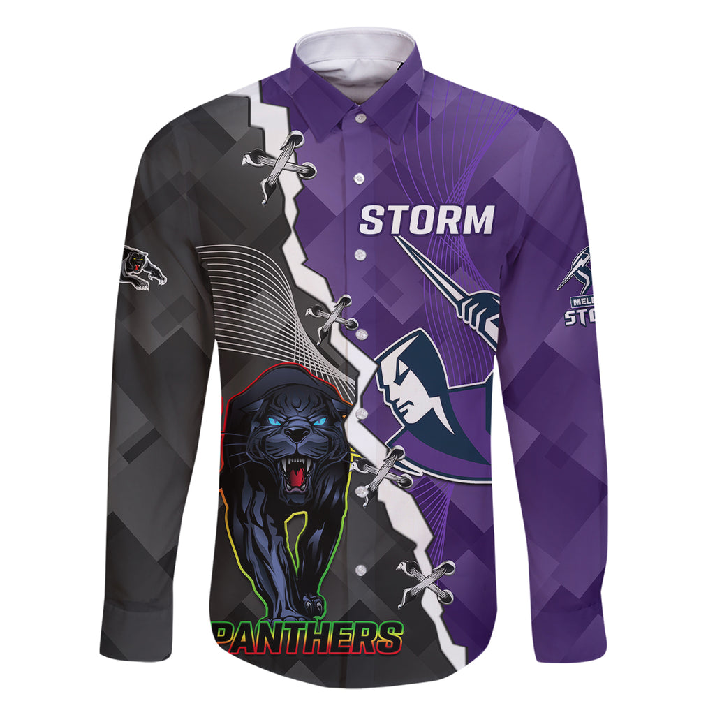 personalised-storm-and-panthers-rugby-family-matching-off-shoulder-maxi-dress-and-hawaiian-shirt-2023-sporty-style