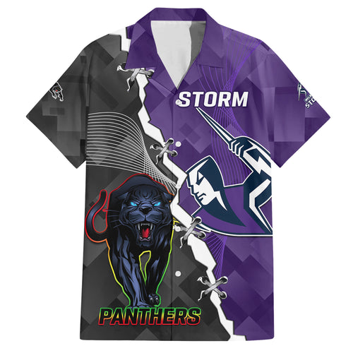 personalised-storm-and-panthers-rugby-family-matching-short-sleeve-bodycon-dress-and-hawaiian-shirt-2023-sporty-style
