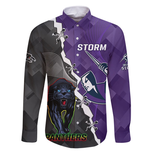 personalised-storm-and-panthers-rugby-family-matching-short-sleeve-bodycon-dress-and-hawaiian-shirt-2023-sporty-style