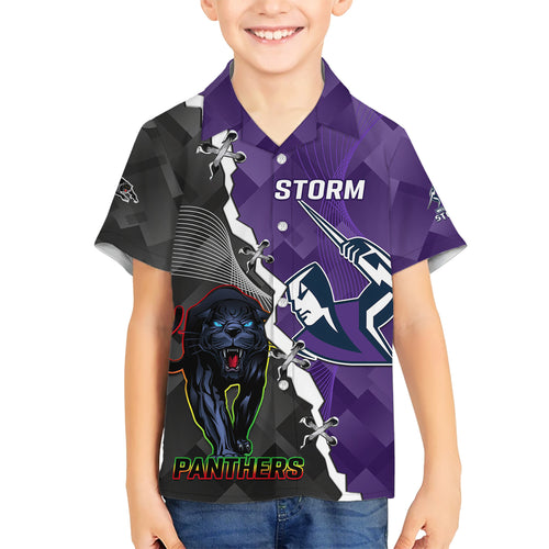 personalised-storm-and-panthers-rugby-family-matching-short-sleeve-bodycon-dress-and-hawaiian-shirt-2023-sporty-style