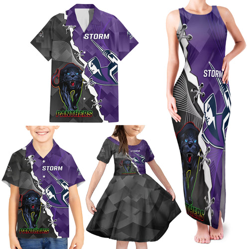personalised-storm-and-panthers-rugby-family-matching-tank-maxi-dress-and-hawaiian-shirt-2023-sporty-style