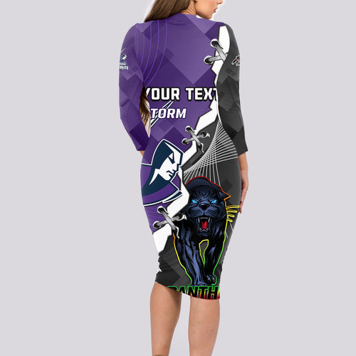 personalised-storm-and-panthers-rugby-long-sleeve-bodycon-dress-2023-sporty-style