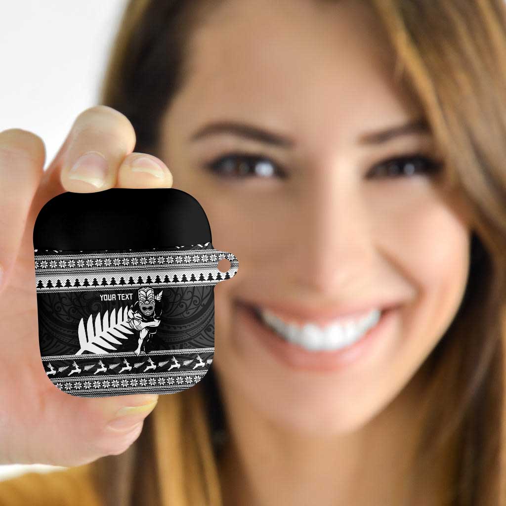 New Zealand Christmas Rugby Personalised AirPods Case Meri Kirihimete All Black Maori - Aussie Hoodie