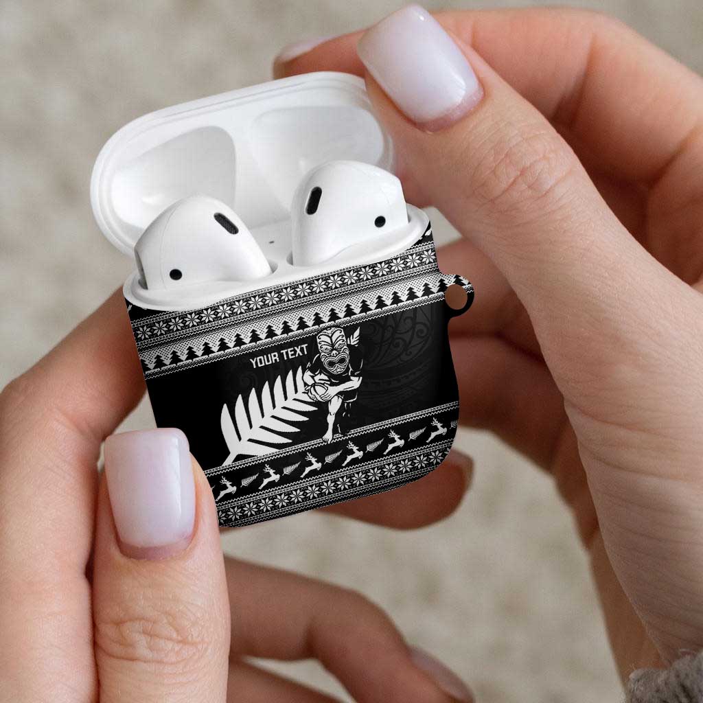 New Zealand Christmas Rugby Personalised AirPods Case Meri Kirihimete All Black Maori - Aussie Hoodie