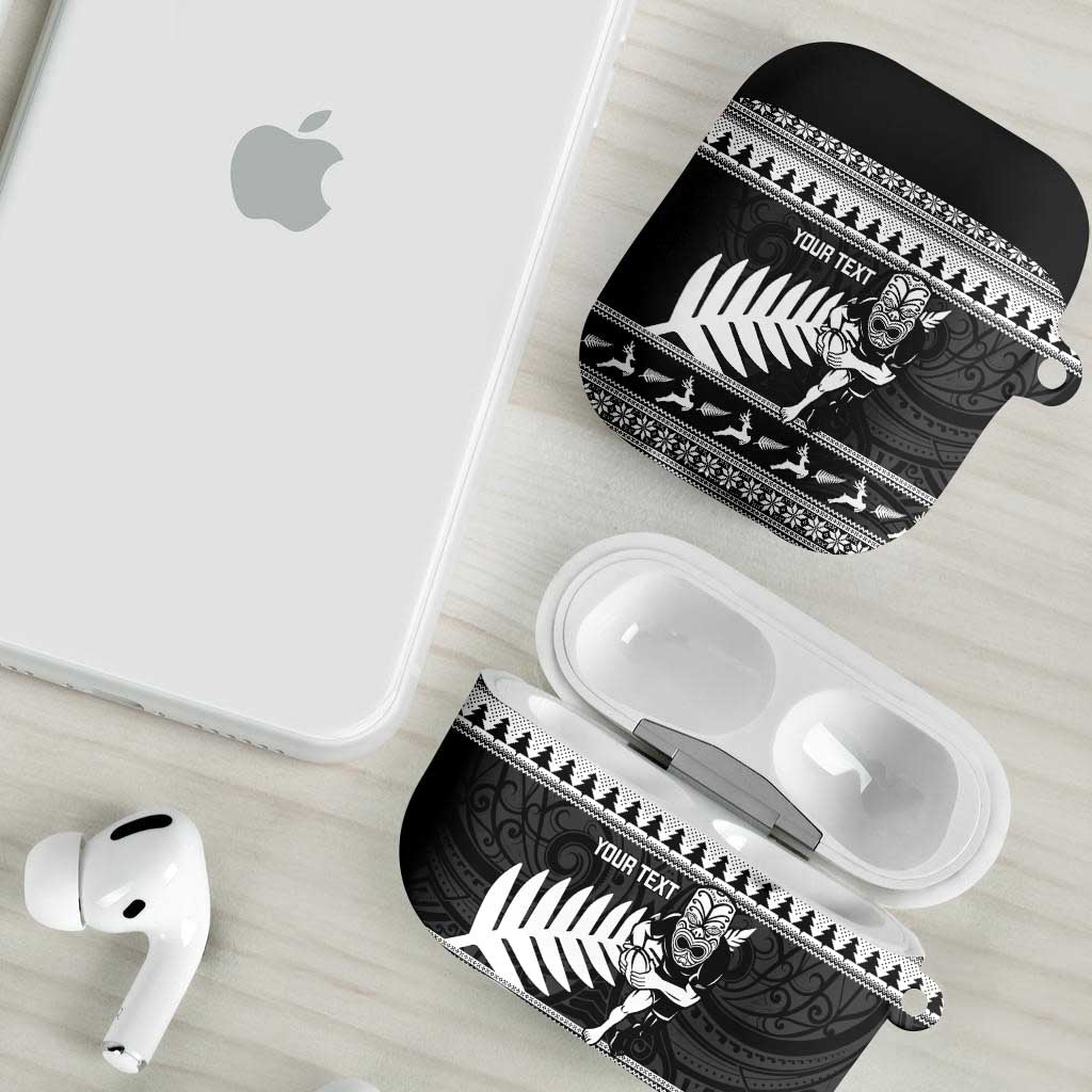 New Zealand Christmas Rugby Personalised AirPods Case Meri Kirihimete All Black Maori - Aussie Hoodie