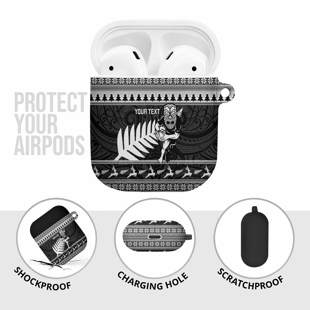 New Zealand Christmas Rugby Personalised AirPods Case Meri Kirihimete All Black Maori - Aussie Hoodie
