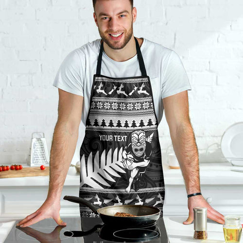 New Zealand Christmas Rugby Personalised Apron Meri Kirihimete All Black Maori - Aussie Hoodie